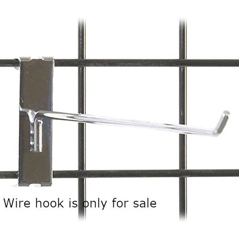 Gridwall Wire Hooks in Chrome 12 L x 0.25 D Inches - Count of 25