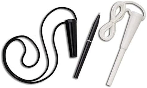 Handy Hanger Pen in White with Neck Cord