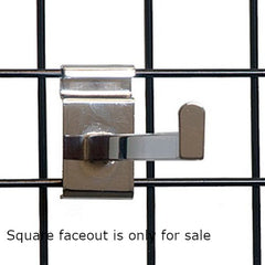 Square Tubing Faceouts in Chrome 12 Inches Long for Gridwall - Box of 8