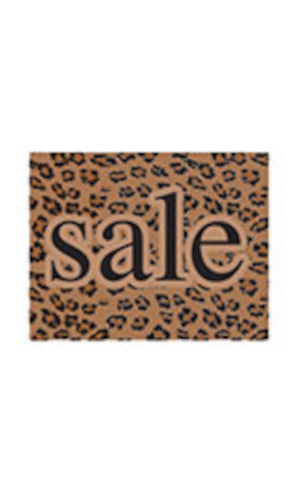 Boutique Small Sign Cards in Brown Leopard 5.5 H x 7 W Inches - Case of 25