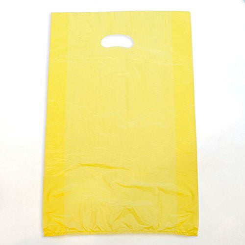 High Density Plastic Bags in Yellow 13 W x 3 D x 21 H Inches - Case of 500