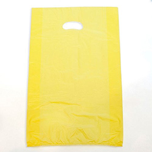 High Density Plastic Bags in Yellow 13 W x 3 D x 21 H Inches - Case of 500