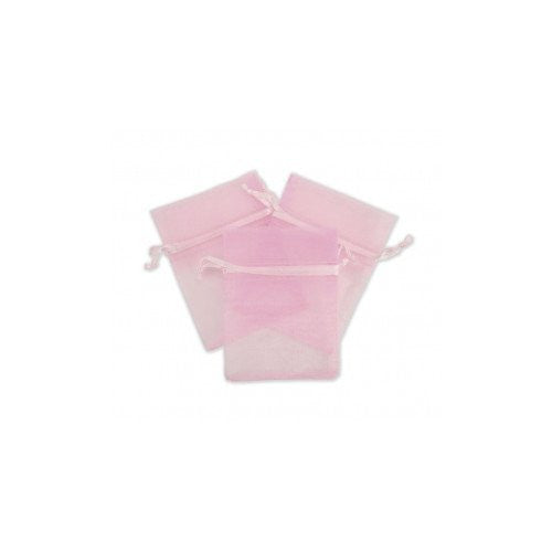 Plastic Organza Bags in Pink 3 W x 4 H Inches - Count of 10