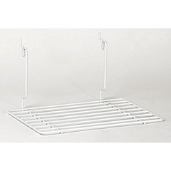Rectangular Flat Shelf in White 12 W x 8 D Inches for Slatwall