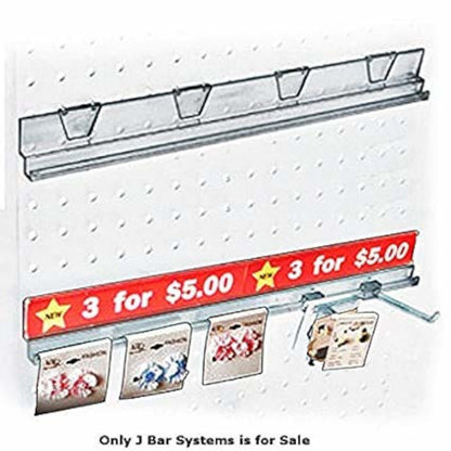 Acrylic J Bar Systems in Clear 16 W x 2 H Inches for Counter - Count of 4