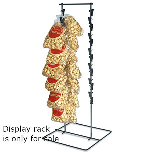 Double Clip Strip Display Rack in Black 7.5 W X 24 H Inches