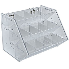 3 Step Slatwall Tray 11.25 W x 9 H x 9 D Inches with 12 Compartments