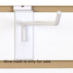 Slatwall Wire Hook in White 8 L x 0.25 D Inches - Count of 25