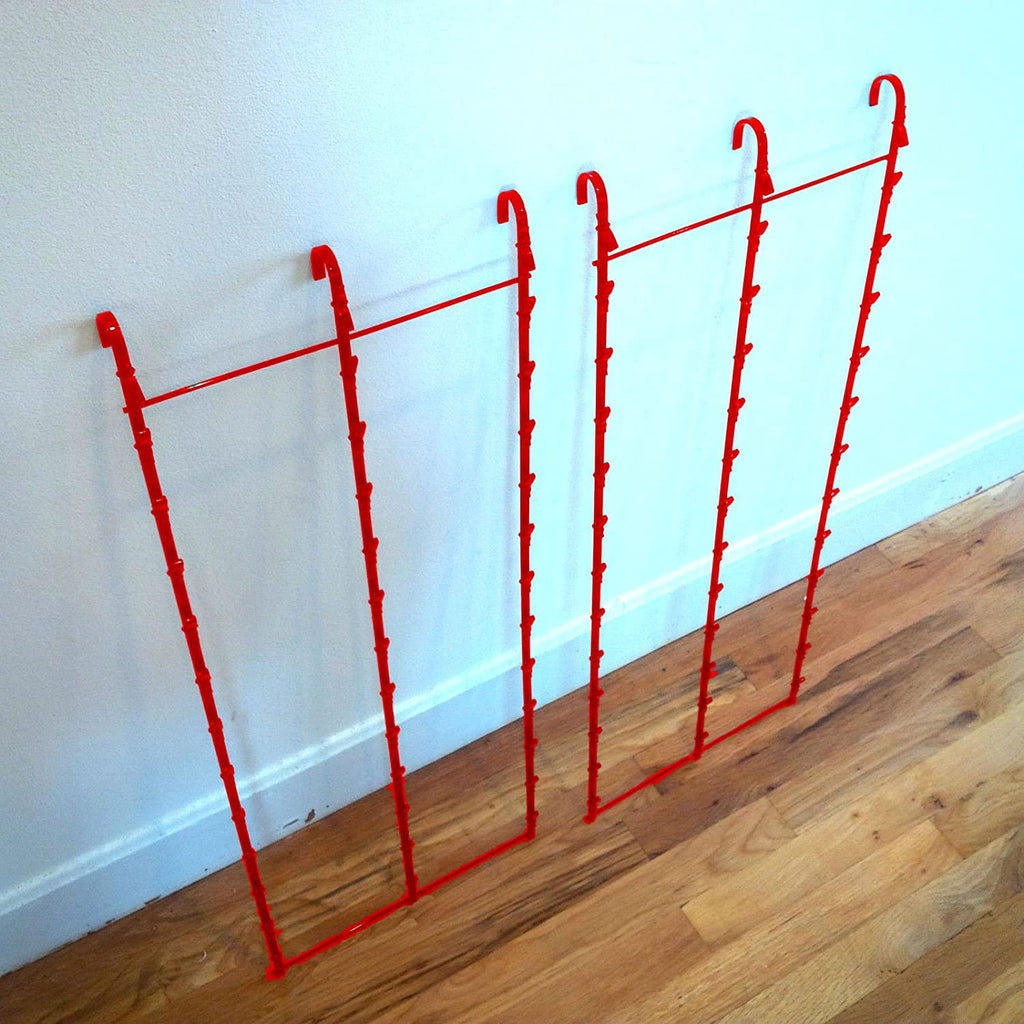 Triple Round Strip Hanging Display Rack in Red 32 L x 12.5 Inches - Lot of 2