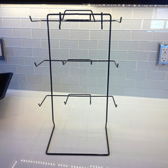 Countertop Display Rack in Black 17.75 H x 10 W Inches with 12 Hooks