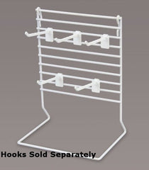 Countertop White Peg Display 8 W x 6 D x 11 H Inches with Adjustable Hook