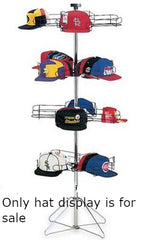 4 Tier Rotating Cap Rack in Chrome 64 H x 26 D Inches with Sign Holder