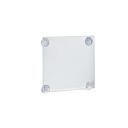 Acrylic Clear Sign Holder 8.5 W x 11 H Inches with Suction Cups - Count of 2