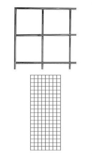 Wire Gridwall Panel in Chrome 2 x 5 Feet - Lot of 4