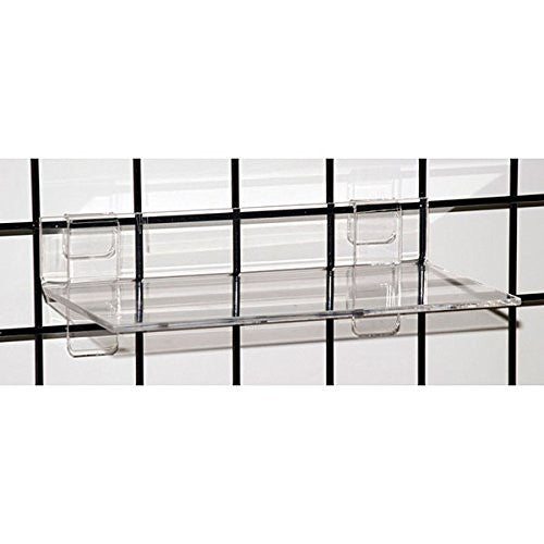 Acrylic Clear Grid Shelf 12 W x 6 D x 0.25 Thic Inches - Count of 10