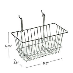 Chrome Wire Basket in Silver 12 W x 6 D x 6.25 H Inches - Set of 2