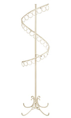 Spiral Scarf Display Rack in Ivory 72 H x 17 W Inches with 27 Scarf Rings