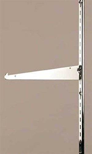 Metal Shelf Bracket in Chrome 14 Inches Long for 0.5 Inch Slot OC - Lot of 10