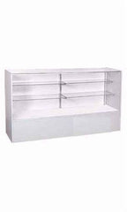 Full Vision Display Case in Gray 38 H x 18 D x 70 L Inches with 2 Shelves
