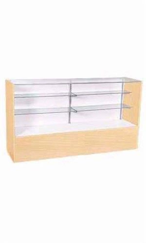 Full Vision Display Case in Maple 38 H x 18 D x 48 L Inches