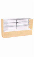 Full Vision Display Case in Maple 38 H x 18 D x 48 L Inches