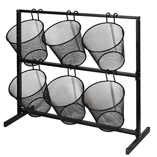 Counter Display in Black 20 W x 9 D x 19 H Inches with 6 Mesh Basket