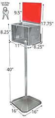 Suggestion Clear Box 11 W x 8.25 D x 8.25 H Inches with Lock and Key on Pedestal