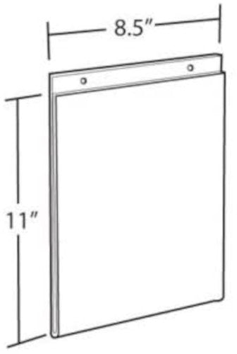 U Frame Wall Mount Sign Holder in Clear 8.5 x 11 Inches - Case of 10