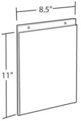 U Frame Wall Mount Sign Holder in Clear 8.5 x 11 Inches - Case of 10