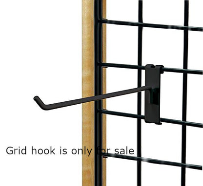 Grid Hook in Black 8 Inches Long for 3 Inch Slot OC - Set of 25