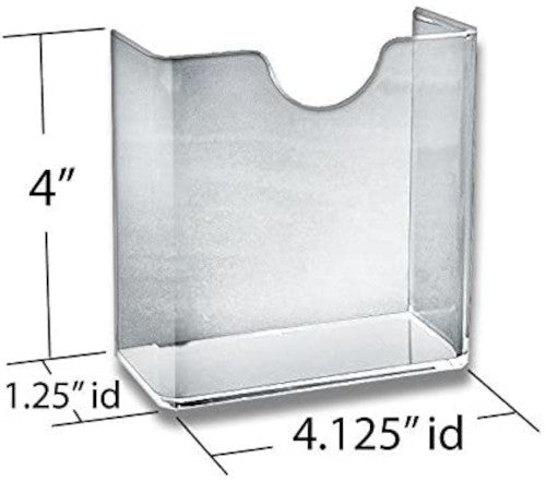 Acrylic Clear Small Brochure Pocket 4.125 W x 1.25 D x 4 H Inches - Case of 10