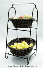2-Tier Oval Willow Basket in Antique Finish 19 W x 41.5 H x 20 D Inches