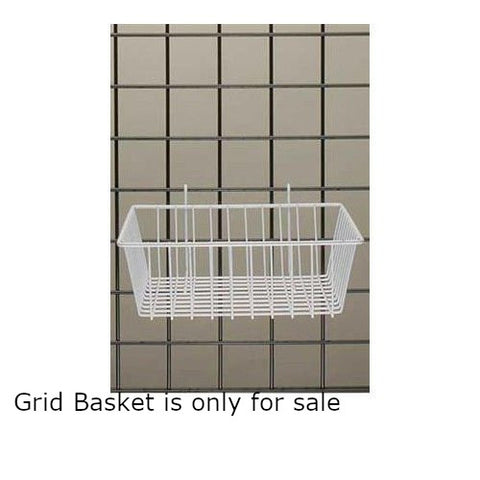 Mini Wire Grid Basket in White 12 L x 12 W x 4 D Inches - Box of 3