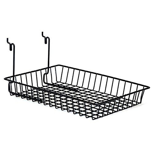 Black Wire Basket 10 W x 14 D x 2 H Inches - Box of 8