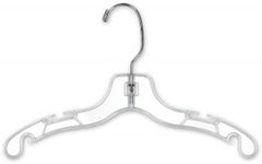 Plastic Children Dress Hanger in Clear 12 L Inches - Lot of 100