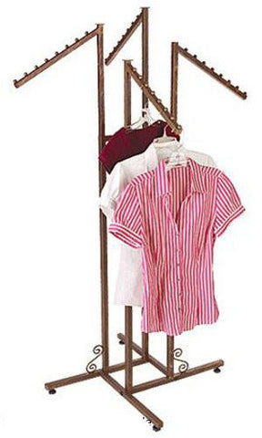 4 Way Boutique Clothing Rack in Cobblestone 48 x 72 H Inches with Slant Arms