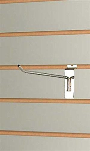 Peg Hook in Chrome 6 Inches Long for Slatwall - Set of 25