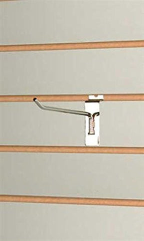 Peg Hook in Chrome 4 Inches Long for Slatwall - Pack of 25