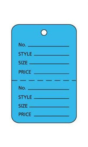 Unstrung Small Price Tags in Blue 1.25 W x 1.875 H Inches - Lot of 1000