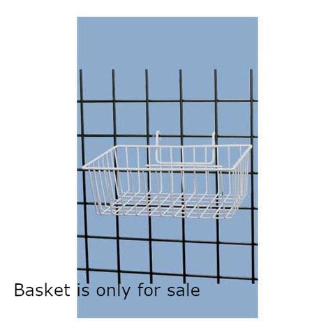 Mini Wire Basket in White 12 L x 8 W x 4 D Inches for Gridwall - Box of 3