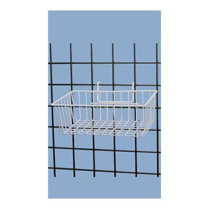 Mini Wire Basket in White 12 L x 8 W x 4 D Inches for Gridwall - Box of 3