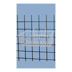Mini Wire Basket in White 12 L x 8 W x 4 D Inches for Gridwall - Box of 3