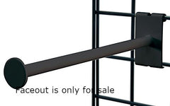 Black Round Faceout 12 Inches Long for 3 Inch OC Gridwall - Set of 10