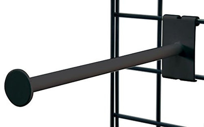 Black Round Faceout 12 Inches Long for 3 Inch OC Gridwall - Set of 10