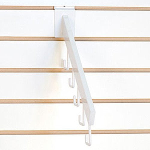 5 Hook Tubing Faceout in White 16 Inches Long for Slatwall - Box of 10