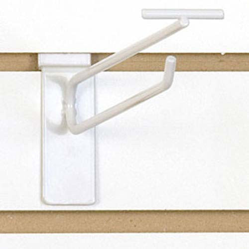 Scanner Hook in White 8 Inches Long for Slatwall - Pack of 100