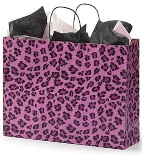 Boutique Paper Shopping Bag in Pink 16 x 6 x 12 Inches - Count of 100