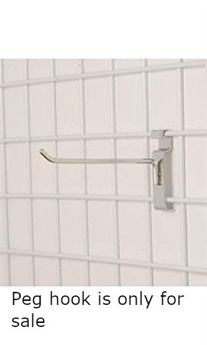 Peg Hook in Chrome 6 Inches Long for Gridwall - Count of 25