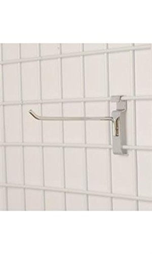 Peg Hook in Chrome 6 Inches Long for Gridwall - Count of 25