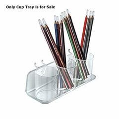 Acrylic Clear 3 Cup Tray 8 W x 2.75 D x 2.75 H Inches - Case of 2